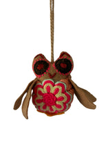 Handcrafted embroidered owl ornament - FolkProject