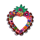 Sagrado Corazon Hand Embroidered Mirror -