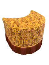 Sol y Luna stool featuring vintage Guatemalan Maya textiles, handcrafted locally in California- FolkProject