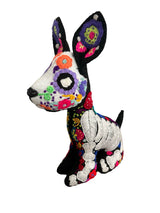 Embroidered xoloitzcuintli calaca - FolkProject