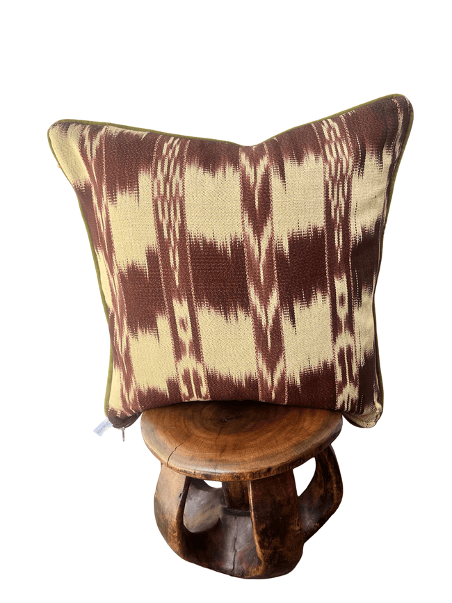 Handcrafted pillow made from colorful huipil remnants in a radial starburst pattern - FolkProject