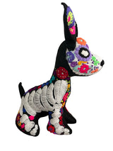 Embroidered xoloitzcuintli calaca - FolkProject