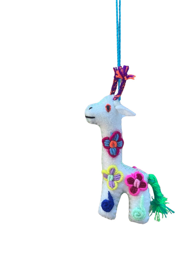 Felt giraffe ornament multicolor - FolkProject