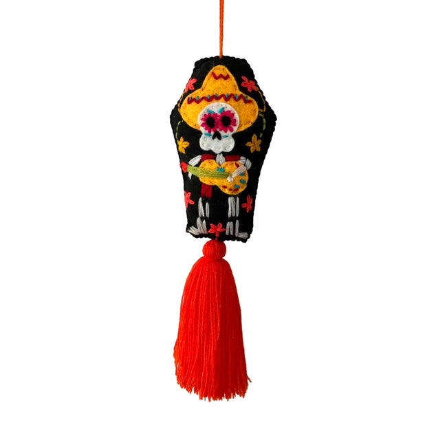 Coffin Catrina, Mariachi and Calaca Day of Dead Ornament -