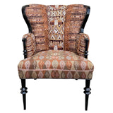 Magdalena wingback chair and ottoman front - FolkProject
