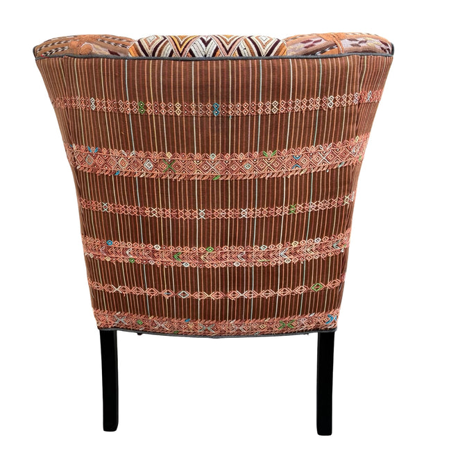 Magdalena wingback chair and ottoman back view - FolkProject
