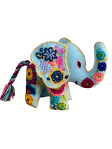 Hand-embroidered felt elephant handcrafted in Chiapas, Mexico, featuring vibrant colors and intricate embroidery- FolkProject