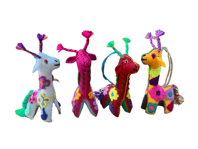 Felt giraffe ornament multicolor - FolkProject