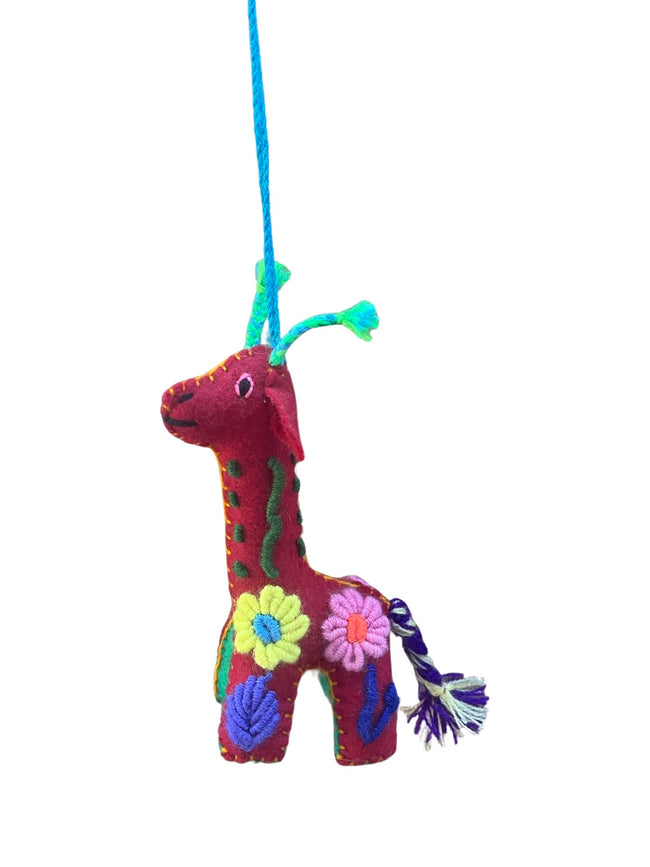 Felt giraffe ornament multicolor - FolkProject