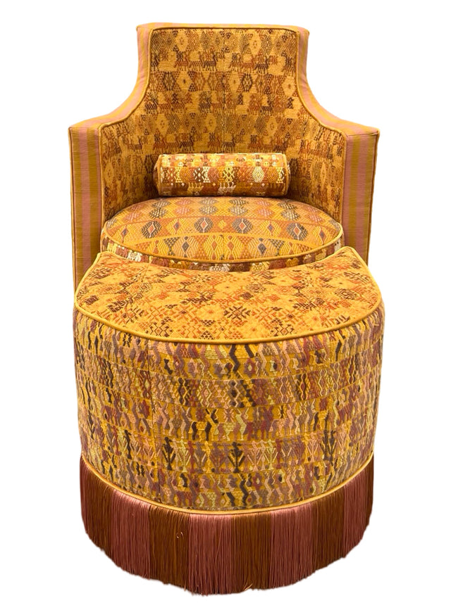 Sol y Luna armchair face view mustard- FolkProject