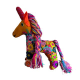 Hand-Embroidered Floral Felt Unicorn -