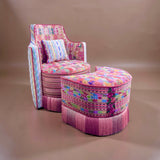 Sol y Luna armchair and stool brown background- FolkProject
