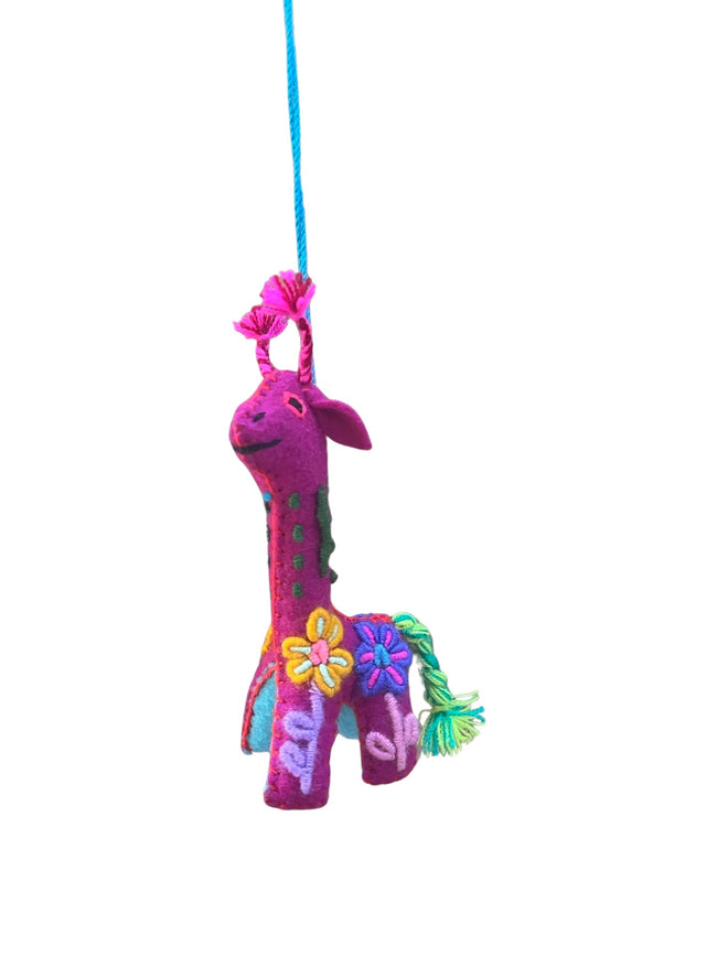 Felt giraffe ornament multicolor - FolkProject