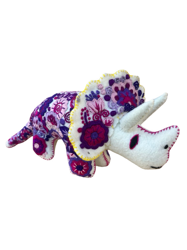 Embroidered felt triceratops dinosaurs - FolkProject
