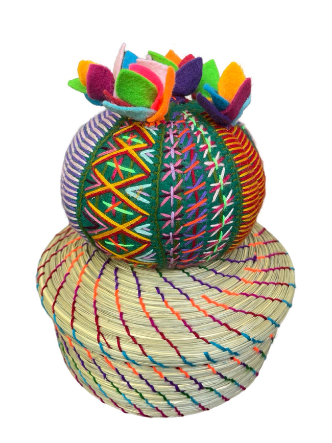 Tortillero Pin cushion cactus basket - FolkProject