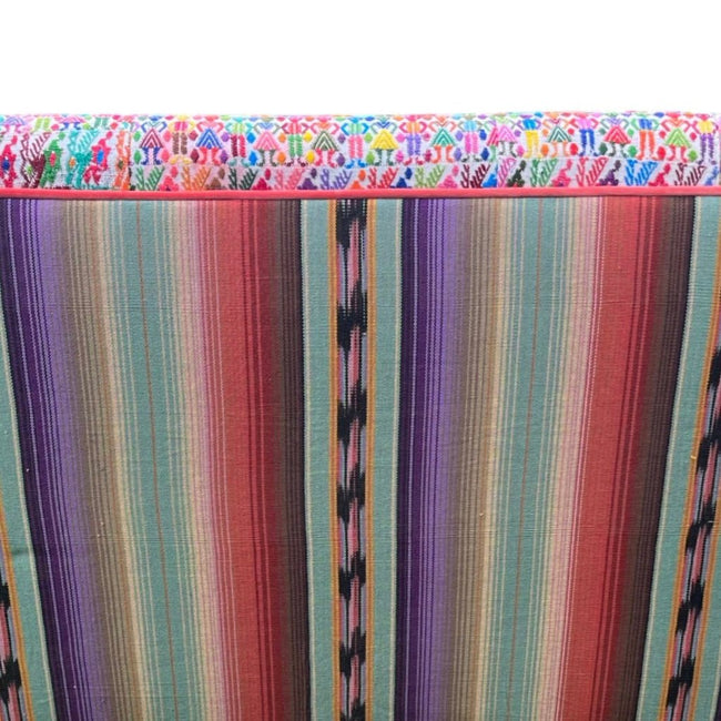 Malia handcrafted rocking chair upholstered in colorful Guatemalan huipil, corte, and handwoven ikat textiles. - FolkProject