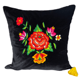 Embroidered velvet Mila pillow - FolkProject