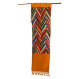 Chichi Apricot handwoven brocade table runner crafted by Maya artisans in Chichicastenango, Guatemala. - FolkProject