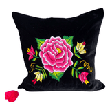 Embroidered velvet Mila pillow - FolkProject