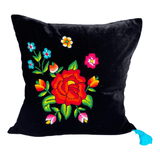 Embroidered velvet Mila pillow - FolkProject