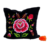 Embroidered velvet Mila pillow - FolkProject