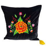 Embroidered velvet Mila pillow - FolkProject