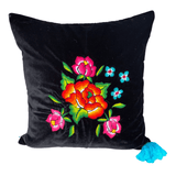 Embroidered velvet Mila pillow - FolkProject