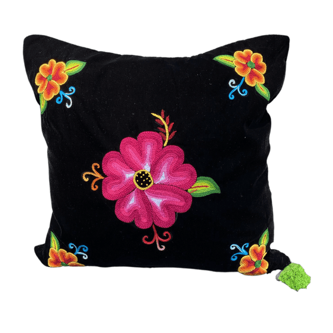 Embroidered velvet Mila pillow - FolkProject