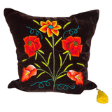 Embroidered velvet Mila pillow - FolkProject