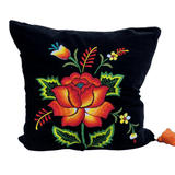 Embroidered velvet Mila pillow - FolkProject