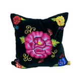 Embroidered velvet Mila pillow - FolkProject