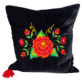 Embroidered velvet Mila pillow - FolkProject